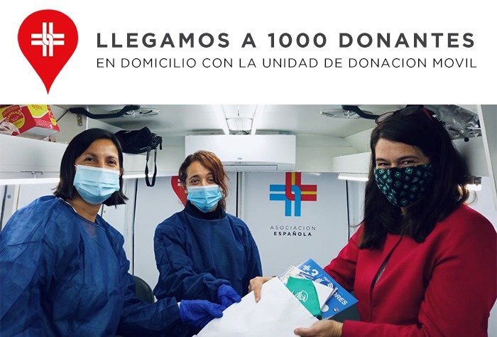 La Asociación Española llegó al donante de sangre 1.000 con su Unidad Móvil de Donación a domicilio