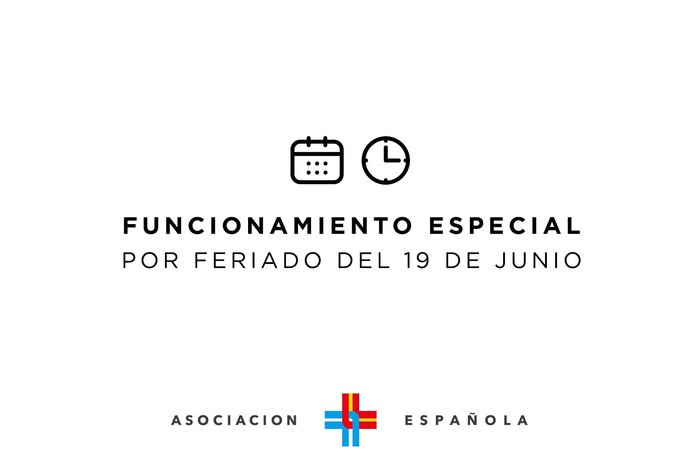 Funcionamiento especial por feriado del 19 de junio